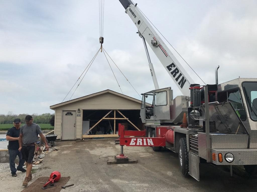 Lifting the Garage with a Crane